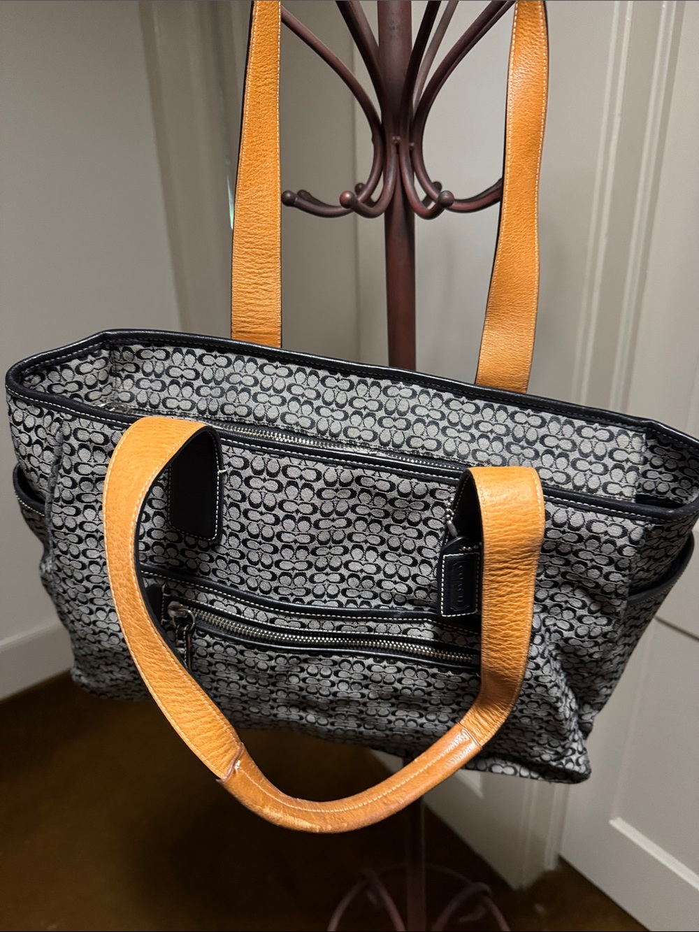 Coach Black & Gray Signature Tote - Picture 3 of 11